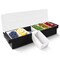 G Francis Garnish Tray with Lid for Bar - 6 Bin Cooled Condiment Server